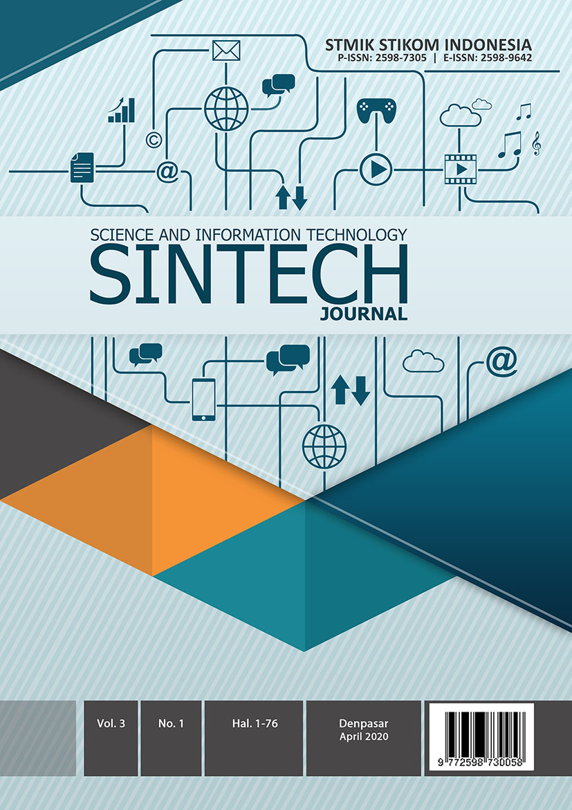					View Vol. 3 No. 1 (2020): SINTECH Journal Edition April 2020
				